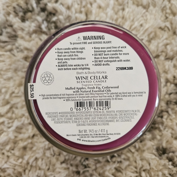 Bath & Body Works 3 Wick Candle Wine Cellar - Picture 2 of 4